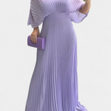 Odele Vestido Plisado Fluido con Espalda Abierta Elegante