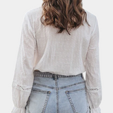 Blusa Susurro De Sauce Algodón Y Encaje Edición Limitada