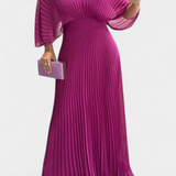 Odele Vestido Plisado Fluido con Espalda Abierta Elegante