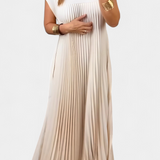 Manuela Vestido Pliegues Sin Mangas Cintura Alta Colección
