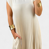 Manuela Vestido Pliegues Sin Mangas Cintura Alta Colección