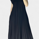 Manuela Vestido Pliegues Sin Mangas Cintura Alta Colección