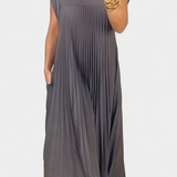 Manuela Vestido Pliegues Sin Mangas Cintura Alta Colección