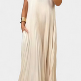 Manuela Vestido Pliegues Sin Mangas Cintura Alta Colección