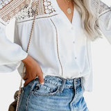 Blusa Sunwoven Encaje Escote V Exclusiva Artesanal Limitada