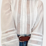 Vicenza Blusa de Encaje de Algodón Orgánico Premium