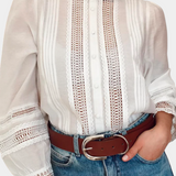 Vicenza Blusa de Encaje de Algodón Orgánico Premium