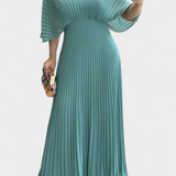 Odele Vestido Plisado Fluido con Espalda Abierta Elegante