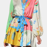 Fallon Vestido Mini Impreso Multicolor Colección Exclusiva
