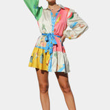 Fallon Vestido Mini Impreso Multicolor Colección Exclusiva