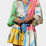 Fallon Vestido Mini Impreso Multicolor Colección Exclusiva