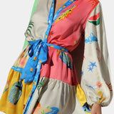 Fallon Vestido Mini Impreso Multicolor Colección Exclusiva