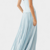 Clara Vestido Midi Plisado Hombros Descubiertos Distinguido