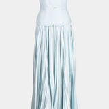 Clara Vestido Midi Plisado Hombros Descubiertos Distinguido