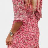 Benicia Vestido Floral Manga Abullonada Colección Exclusiva