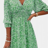 Benicia Vestido Floral Manga Abullonada Colección Exclusiva