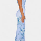 Vestido Iris de Encaje Floral Azul Colección Privada
