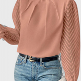 Helga Blusa Manga Larga Náutica Tejido Premium Exclusiva