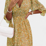 Benicia Vestido Floral Manga Abullonada Colección Exclusiva