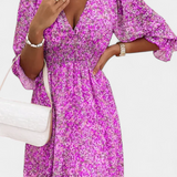 Benicia Vestido Floral Manga Abullonada Colección Exclusiva