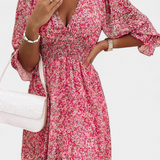 Benicia Vestido Floral Manga Abullonada Colección Exclusiva