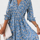 Benicia Vestido Floral Manga Abullonada Colección Exclusiva