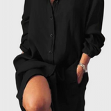 Marlene Vestido Camisa De Lino Longline Colección Exclusiva