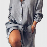 Marlene Vestido Camisa De Lino Longline Colección Exclusiva