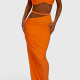 Estela Conjunto De Falda Chiffon Plisado Exclusiva