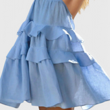Vianey Vestido Mini Algodón Lino Silueta A Exclusiva