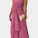 Behnaz Colección Vestido Exclusivo Sin Mangas Cinturón