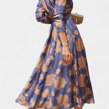 Samaria Vestido Midi Botones Cuello Floral Exclusiva