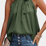 Adela Top Leopardo Cuello Alto Con Lazo Edición Limitada
