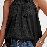 Adela Top Leopardo Cuello Alto Con Lazo Edición Limitada