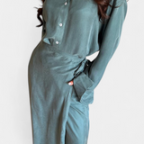 Marisol Conjunto Camisa Suelta Y Pantalón Falda Premium
