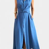 Meryl Vestido Camisero de Botones Lazo Ajustable Premium