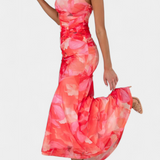 Abigail Vestido De Malla Floral Con Manga Única Selección