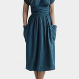 Cressida Vestido Algodón Escote V Cintura Ajustable Edición