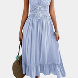 Luz Vestido A-Line Strappy con Dobladillo Rizado Exclusivo
