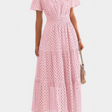Imani Vestido Maxi De Encaje Bordado Artesanal Exclusivo