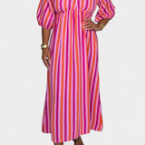 Ercilia Vestido Midi Estampado Exclusivo Manga Globo