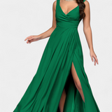 Rocío Vestido Largo Drapeado Frontal Cruzado Exclusiva