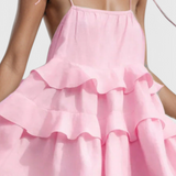 Vianey Vestido Mini Algodón Lino Silueta A Exclusiva