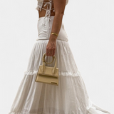 Ilys Conjunto Top Elegante Con Encaje Falda Larga Exclusiva
