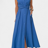 Meryl Vestido Camisero de Botones Lazo Ajustable Premium