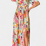 Yuki Vestido Boho Con Escote V Tie Dye Edicion Limitada