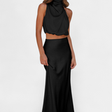 Hanna Colección Conjunto Drapeado Halter Sin Espalda Edición