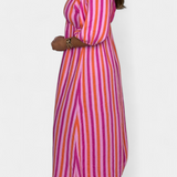 Ercilia Vestido Midi Estampado Exclusivo Manga Globo