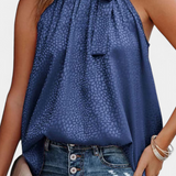 Adela Top Leopardo Cuello Alto Con Lazo Edición Limitada
