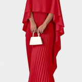 Jane Vestido Maxi Cuello Alto Volante Tela Aireada Exclusivo